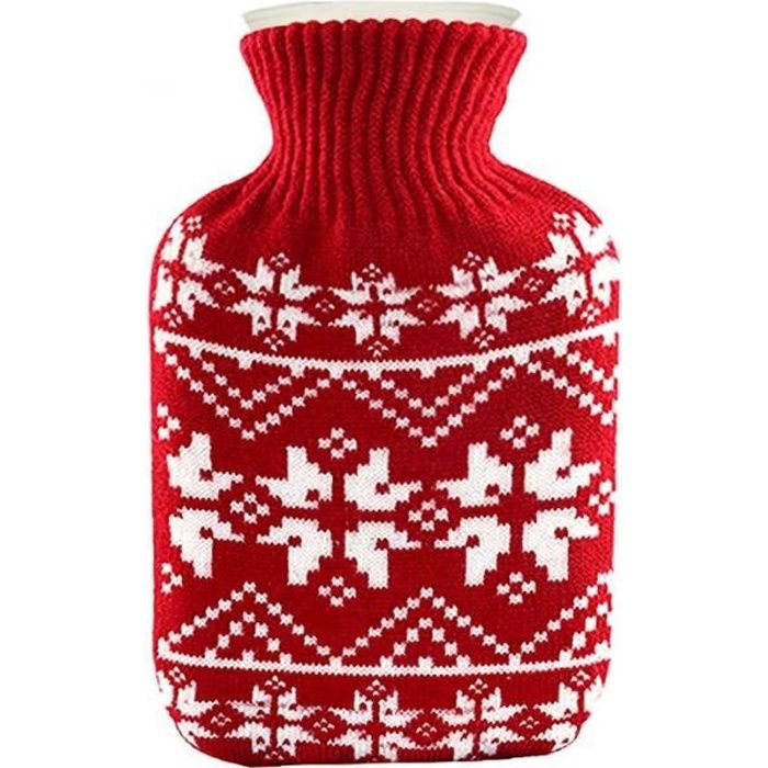 Bouillotte en caoutchouc chaud à froid Sac d'eau Cartoon main chaude 500ml rouge pour l'extérieur Voyage