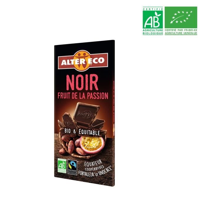 ALTER ECO Chocolat noir fruit de la passion - Bio - 100g