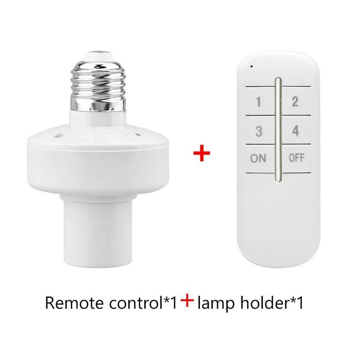 Douille Lumineuse Avec Télécommande Et Minuterie – Modèle E27, Compatible Lave-vaisselle – Pour Plafonnier, Placard, Chambre