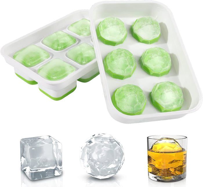 RoadLoo Moules à Glaçons Géants Ronds - 16 Pièces | Boules De Glace Pour Whisky, Cocktails | Réutilisables Et Faciles à Démouler