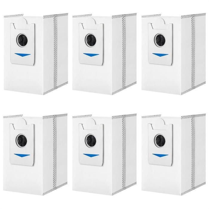 6 Sacs à Poussière pour Aspirateur Robot pour Ecovacs Deebot X5 Pro/X5 Omni/X2 Omni/X2/X2 Pro/DEX86 Pièces de Rechange