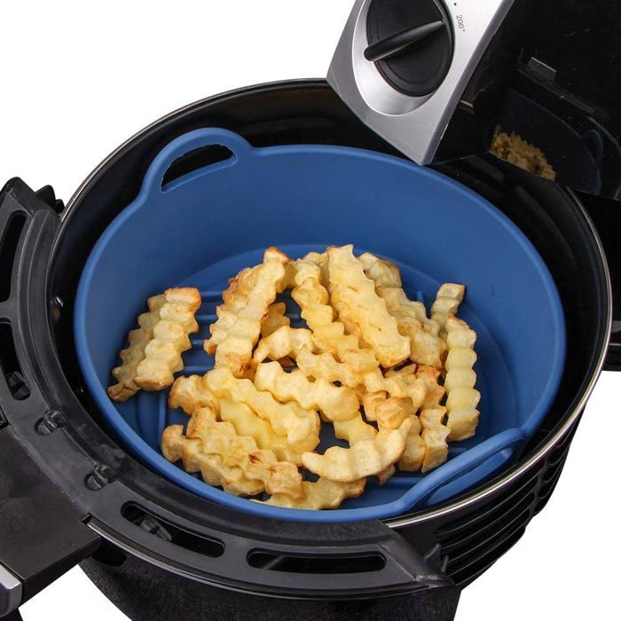 Moules Silicone Pour Air Fryer PORTENTUM - Lot De 2 Moules Pliables 22,5 Cm, Sans BPA, Pour Friteuses à Air 4,7 à 8 L