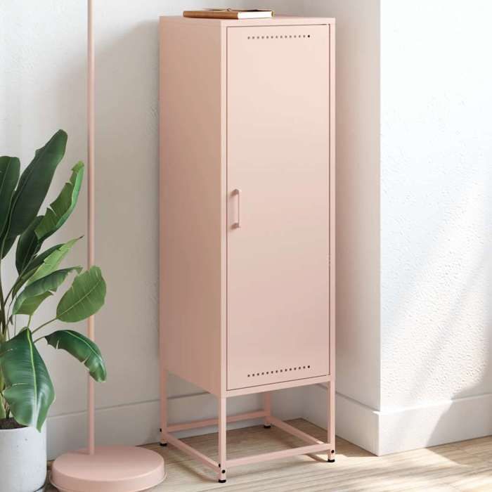 vidaXL Buffet haut rose 36x39x123 cm acier buffet placard armoire latérale armoire armoire de rangement armoire haute 846525
