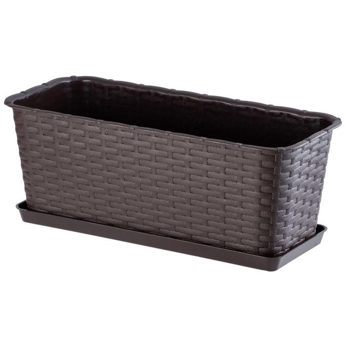Soucoupe Rectangulaire Anthea Blim Marron Foncé 100 Cm - Protection Parfaite Pour Grandes Jardinières