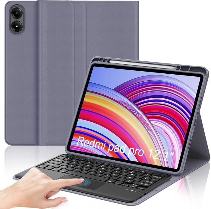 Clavier avec Trackpad - 040PARTS - Redmi Pad Pro 12.1 2024 - AZERTY - Sans fil - Protection TPU