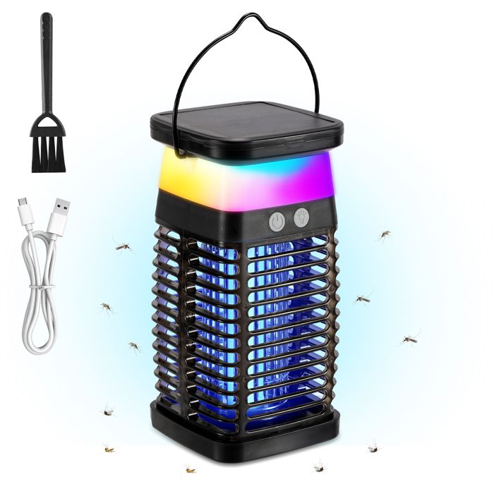 Lampe Anti-moustiques Rechargeable USB - 4000mAh, Lumière UV 365nm - Pour Intérieur Et Extérieur (jardin, Camping) - Sans Produits Chimiques, Silencieuse