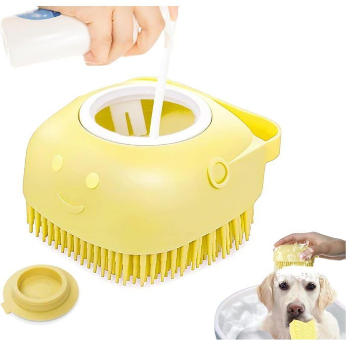 Comparer les prix de Leo-Paul Brosse De Bain En Silicone Souple Pour Animaux De Compagnie Accessoire De Toilettage Avec Réservoir Et Distributeur DEau