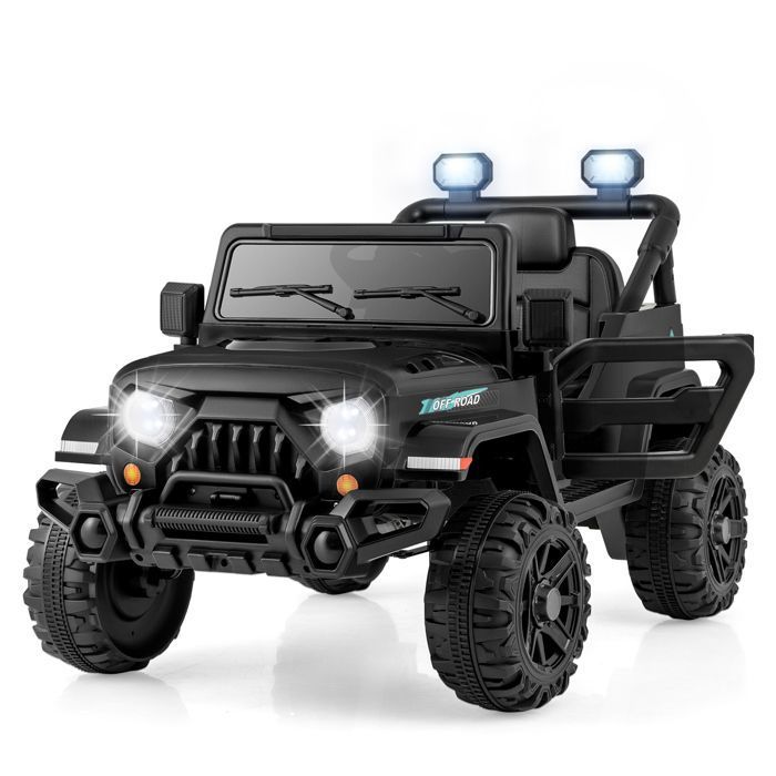 DREAMADE Voiture Électrique pour Enfant avec Télécommande Véhicule 12V avec 3 Vitesses Klaxon pour Enfants de 3--8 Ans Noir