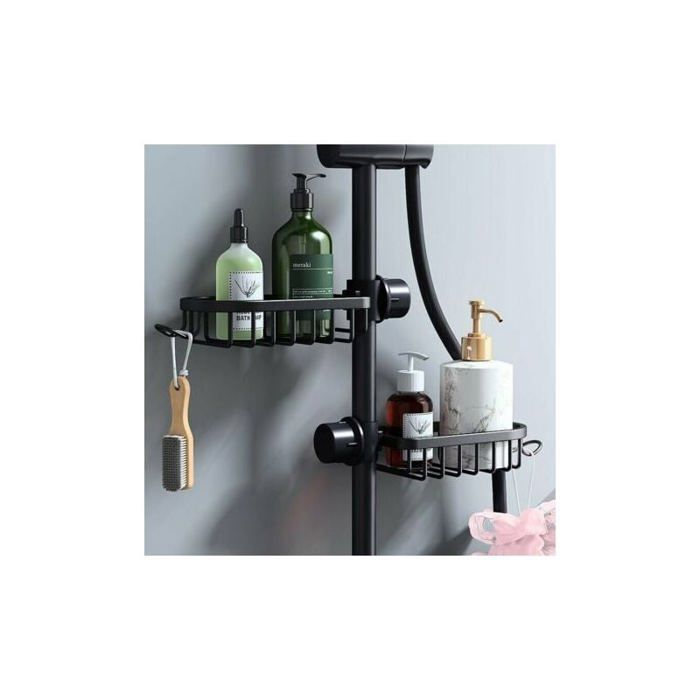 Porte - douche pratique et boîte de rangement - set de 2 porte - douche non perforés en acier inoxydable porte - salle de bai