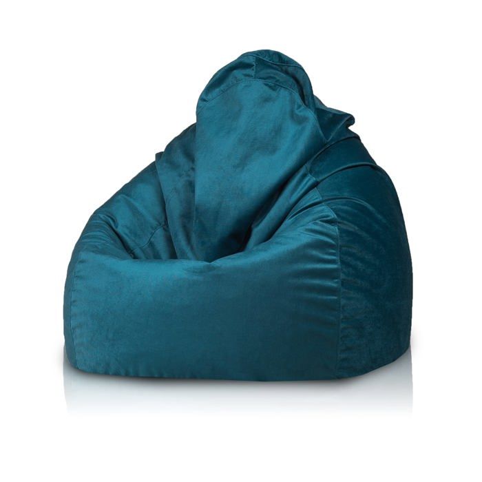 Fuzzy pouf fauteuil microfibre poire adulte fauteuil relax salon billes polystyrène 80x110 cm turquoise Ecopuf