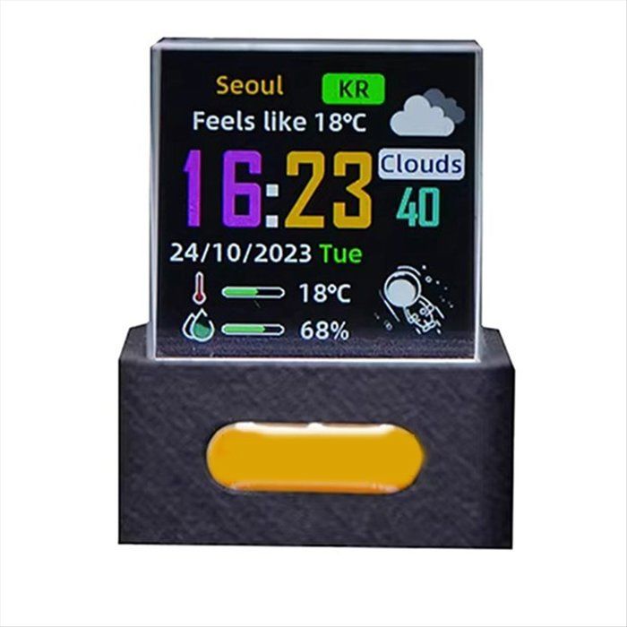 Jonikuper Horloge Météo Tube Néon Intelligente - Station Météo LED WiFi Avec Animations, Album Photo Et Personnalisation Totale
