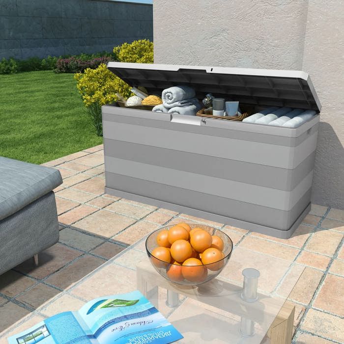 “Winter SaleTOP Boîte de rangement de jardin Gris - Boîte de rangement de jardin gris 117x45x56cm PRO31671
