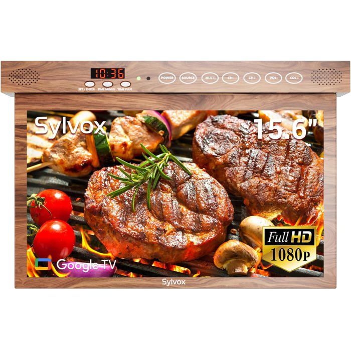 Téléviseur SYLVOX 15.6 Smart Google 1080P Pliable 90° pour Cuisine et Camper