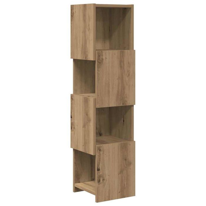 Meuble dangle en bois dingénierie - vidaXL - Blanc - 25 5x25x102 cm - 4 étagères - Design moderne - Assemblage requis