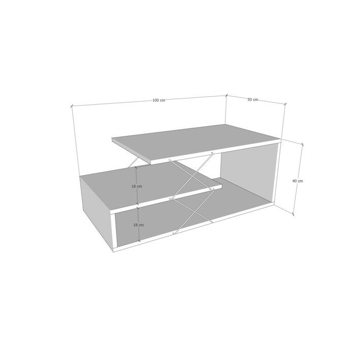 Table basse en bois Cayenne - 100 x 50 x 40 cm - Blanc Table basse en bois Cayenne - 100 x 50 x 40 cm - Blanc