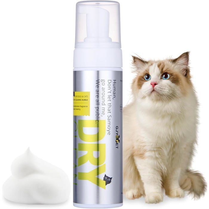 Mousse Shampooing Sec sans Rinçage pour Chiens et Chats Shampooing pour Chien à Peau Sensible Démangeaisons et Odeurs 6 76 FL Oz