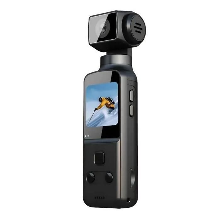Mini Caméra dAction 4K Wi-Fi Grand Angle 133 Rotation 270° Stabilisation Vidéo Microphone 1000mAh Faible Luminosité Portable