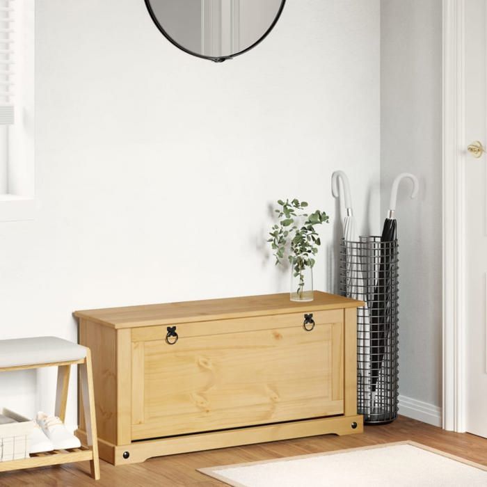 Brun Armoire à chaussures 1 pc - ZENCORE - Organisateur chaussures - Pour couloir - Corona 99x32x47cm - Bois de pin massif 169591