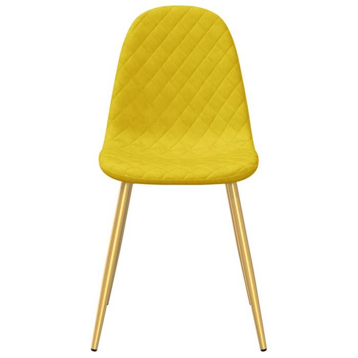 Chaises cuisine(2 pcs) - Jaune - Chaises à manger - 2 personnes - Jaune moutarde Velours 45x53.5x83 cm F3148