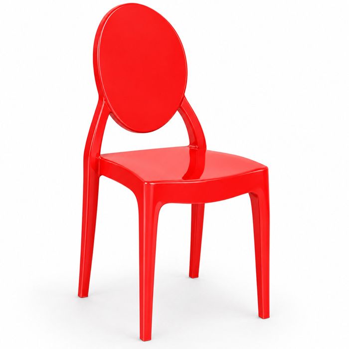 Chaise de salle à manger Transparente - Pauline Rouge