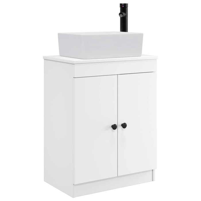 Meuble de salle de bain avec évier - vidaXL - bois dingénierie - blanc - 54 x 35 x 83 cm 117rja64g