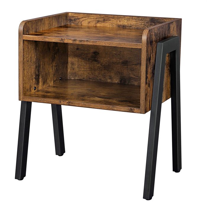 Table de Chevet Table de Nuit Empilable avec Compartiment Ouvert Meuble dAppoint avec Pieds en Métal Stable Vintage Table de Chevet Table de Nuit Empilable avec Compartiment Ouvert Meuble dAppoint avec Pieds en Métal Stable Vintage