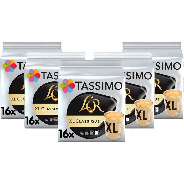 Café L’OR Extra-Long 80 dosettes XL compatible machines 5x16 café long riche équilibré et expressif