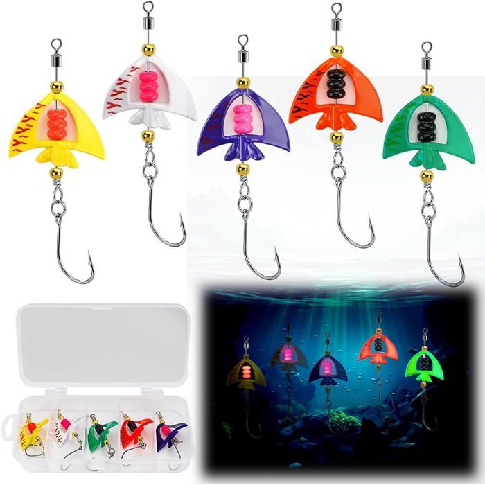 Ensemble de 5 Cuillères pour Truite 45 gLeurres Appâts Spinners UV Actifs Accessoires de Pêche à Truite Ensemble de 5 Cuillères pour Truite 45 gLeurres Appâts Spinners UV Actifs Accessoires de Pêche à Truite