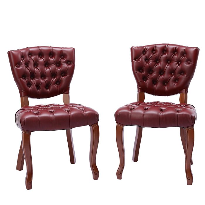Chaise de Salle à Manger Rembourrée Chaise de Cuisine Design Moderne Piètement Robuste Charge 120 kg Bordeaux