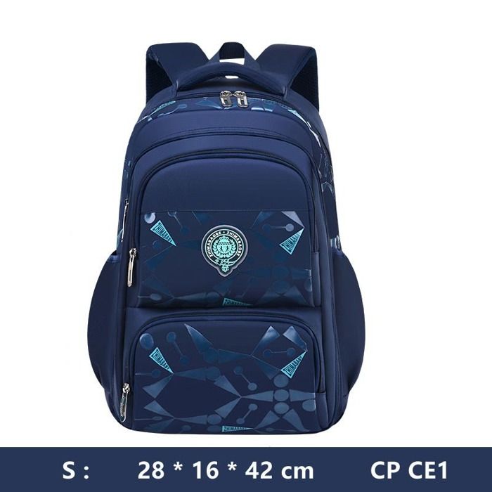Cartable Primaire Garçon Fille Oxford Imperméable Sac à Dos Scolaire Pour Enfants CP CE1 Léger Multi-poches - S - Bleu