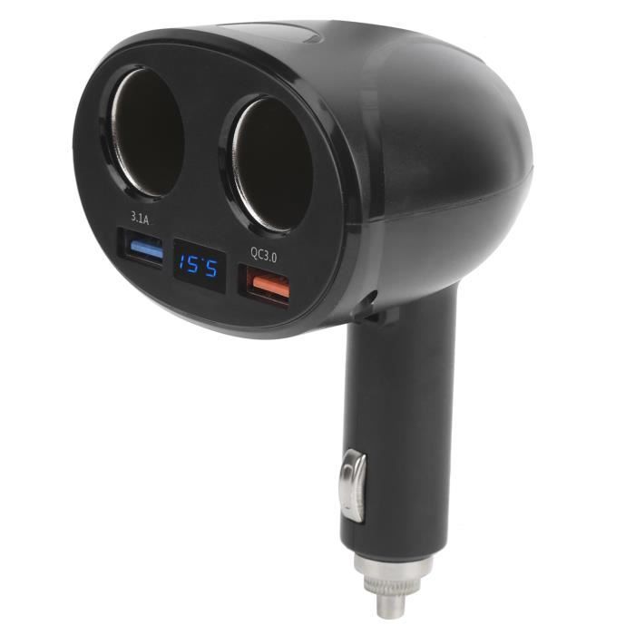 Akozon Chargeur 12 V Adaptateur De Chargeur De Prise Allume-cigare Double Répartiteur De Port