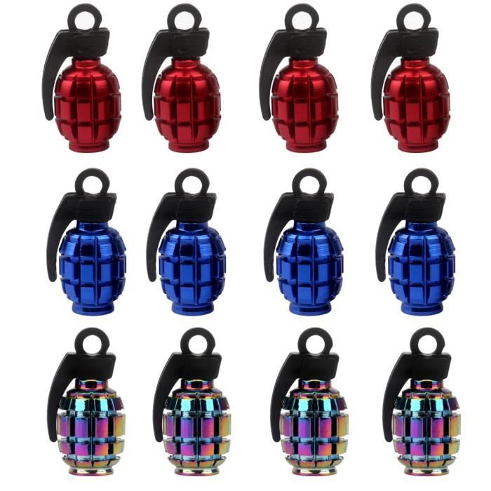 4 bleu grenade bombe insérer valve capuchons anti-poussière pour tout véhicule