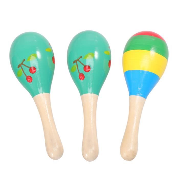 3 Pieces Bois Maracas Jouet Hochet Shakers Education Precoce Musique Vocale Jouets Pour Enfants Bebe Enfant En Bas Age Toboggan Cdiscount Jeux Jouets