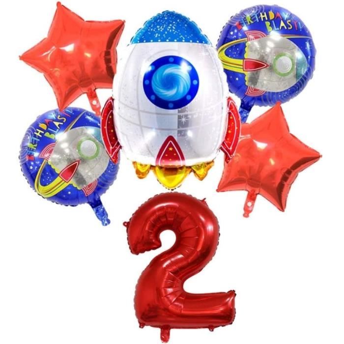 Ballon Espace Anniversaire 2 Ans Set Fusee Etoile Decoration Xl Ballon Chiffre 2 Rouge Numero Gonflable Nombre Aluminium Gran 506 Cdiscount Maison