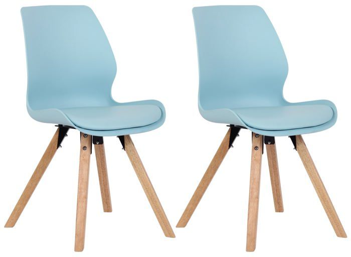 chaises de salle à manger en plastique bleu - marque - style scandinave - pieds en bois