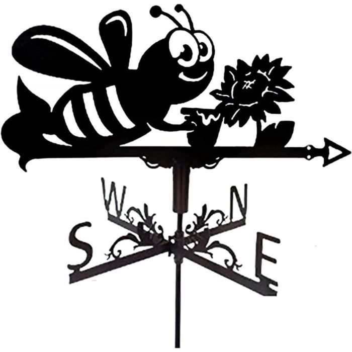 Girouette Jardin En Métal Oiseau – Décoration Extérieur Antirouille, Toit, Patio, Cour, 35x50 Cm