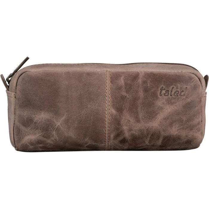 DONSO® Sac cosmétique élégant Cannes I Pochette en cuir véritable de haute qualité DONSO® Sac cosmétique élégant Cannes I Pochette en cuir véritable de haute qualité