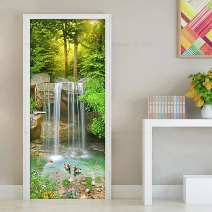 Autocollant Mural Décoratif Tulup - Cascade Et Paysage (85x205 Cm) - Style Moderne