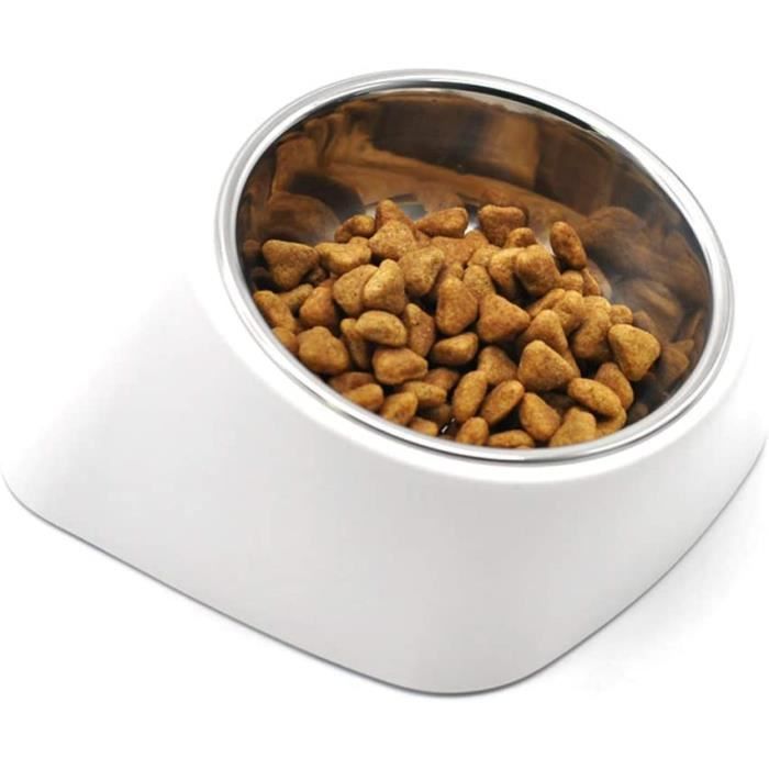 Gamelle Inclinée à 15° En Acier Inoxydable Pour Chat Et Chien - Antidérapante, Démontable (bleu, 14.2x5 Cm) - 3