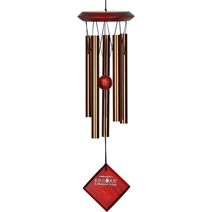 Carillon à Vent Mars En Bois Et Bronze DG-EXODIF - 5 Tubes Aluminium, 43cm, Accord Pentatonique
