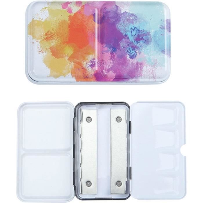 Boîte en Fer Blanc Aquarelle Vide Fer Palette de Peinture Aquarelle