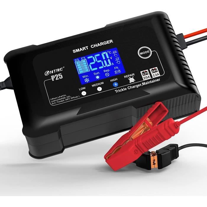 Chargeur Batterie Voiture Intelligent 12 24 V Lifepo4 Lithium Plomb-acide  (agm/gel/efb/sla) Entièrement Automatique