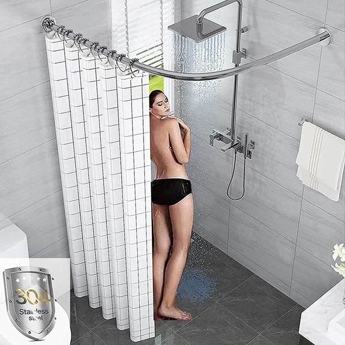 Rideau de douche, barre de douche extensible salle de bain