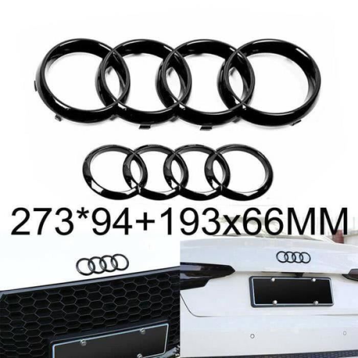 INSIGNE MARQUE AUTO INSIGNE MARQUE AUTO 2pcs Insigne logo emblème badge calandre grilles avant 273mm + arrière 193mm noir brillant