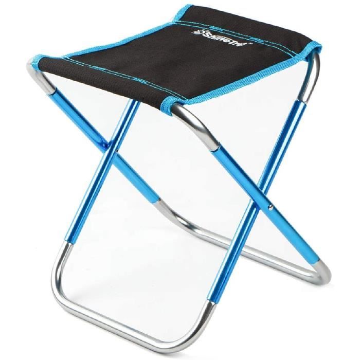 Tabouret De Camping Pliable Portable - Hauteur 30 Cm - Assise Tissu Oxford - Pieds Acier - Pour Randonnée, Pêche, Voyage