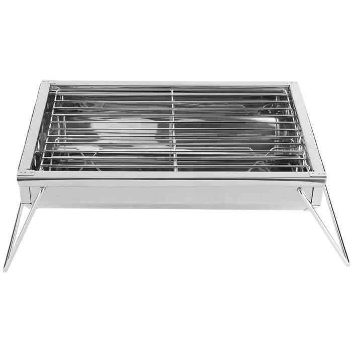 Barbecue à Charbon Pliable En Acier Inoxydable – Portable – Jardin & Camping