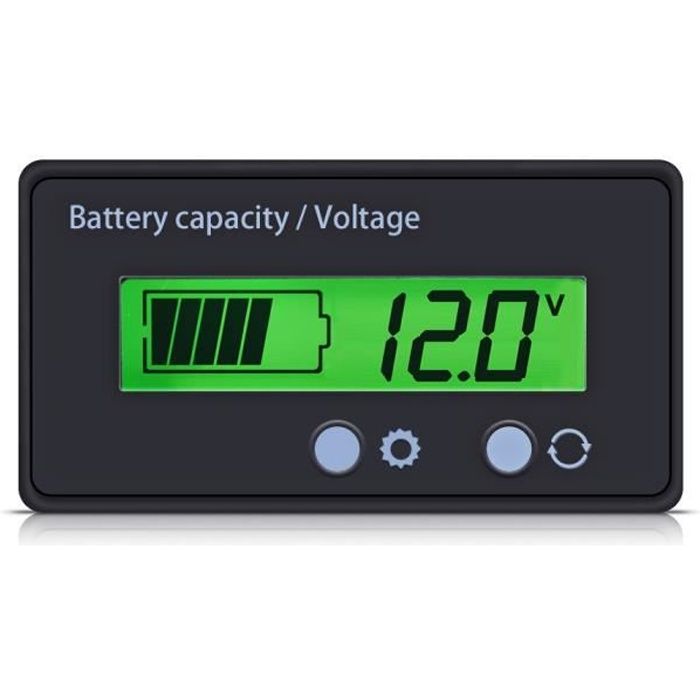 Indicateur De Niveau De Charge De Batterie Capacité De Batterie Universal  Capacité Tester Tester 12v-60v (bleu)