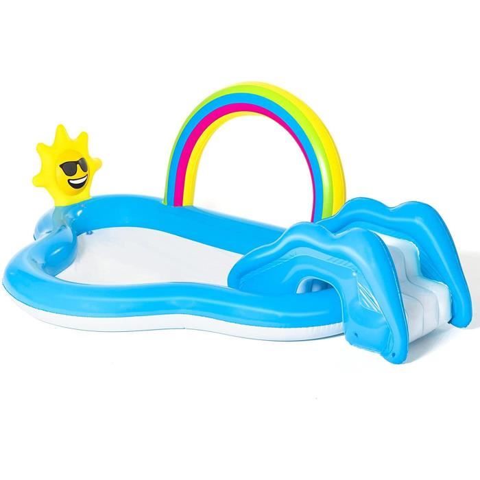 Piscine Gonflable pour Bébé avec Toboggans, Jouet Gonflable D'arrière