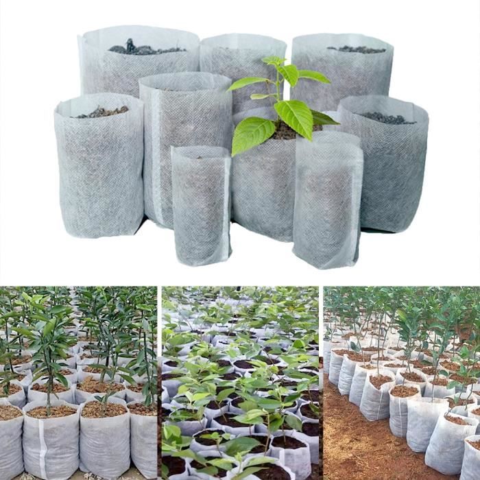 Sacs de culture biodégradables pour plantes de pépinière, 100 pièces, Pots de semis en tissu Non tissé, écolo