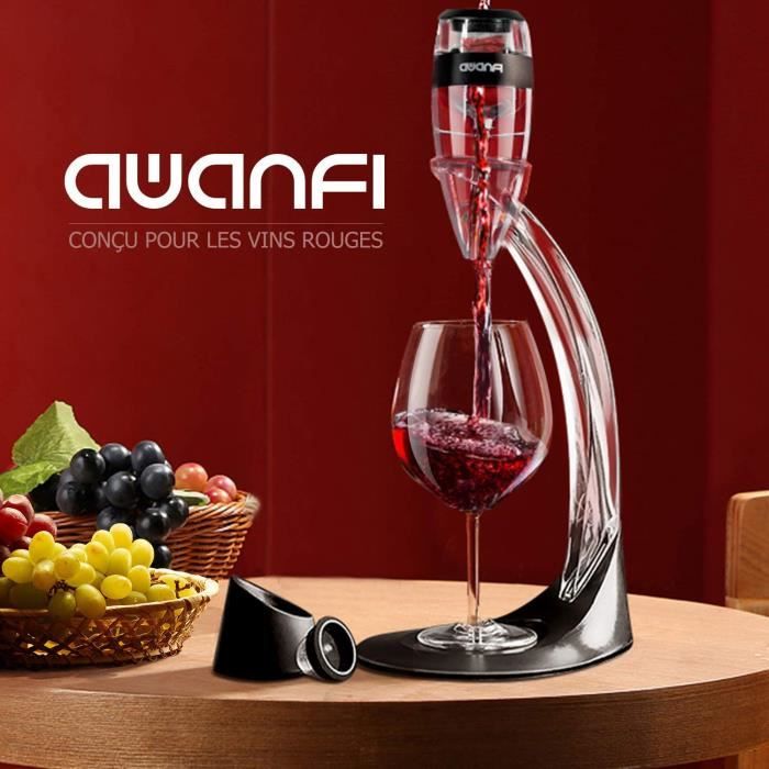 Carafe à Vin Rouge Avec Aérateur Et Filtre Inox - 2 Filtres + Coupe-capsule, Décanteur Pour Améliorer Les Arômes